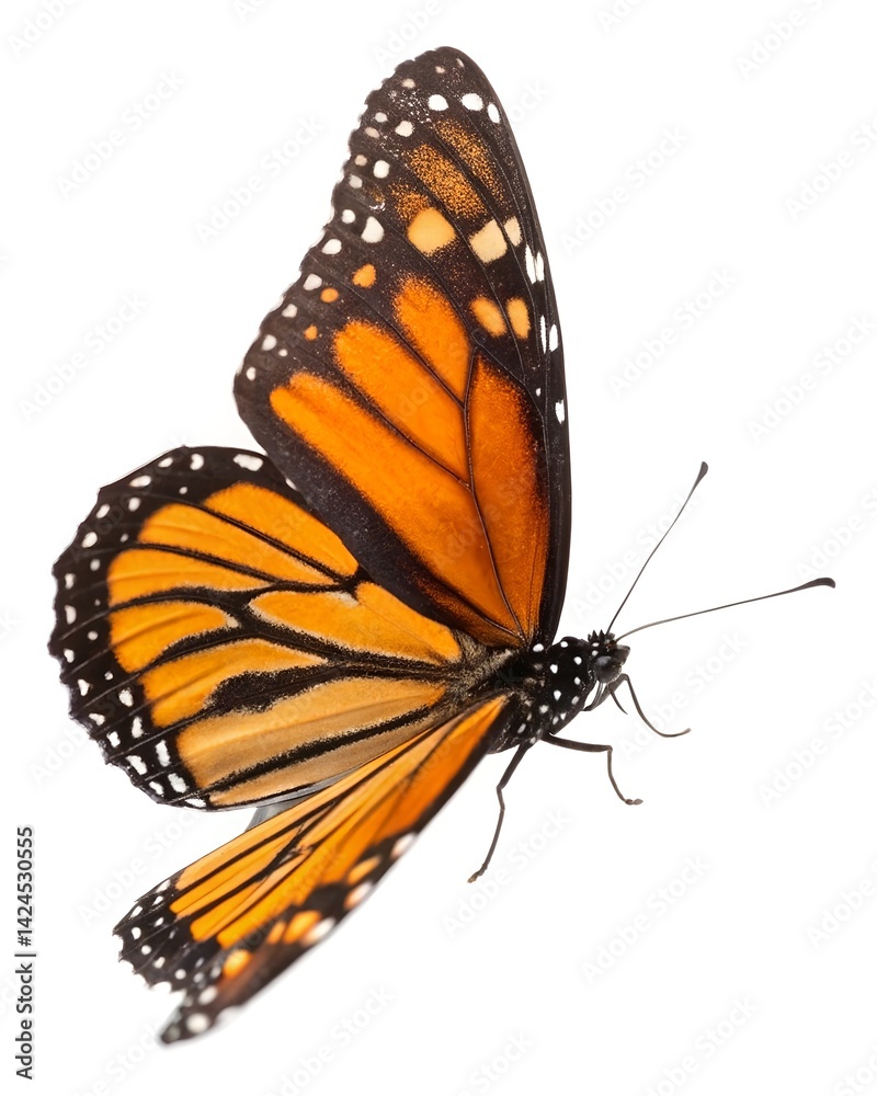 Fototapeta premium Colorful Butterfly in Flight – High-Quality PNG Isolated.