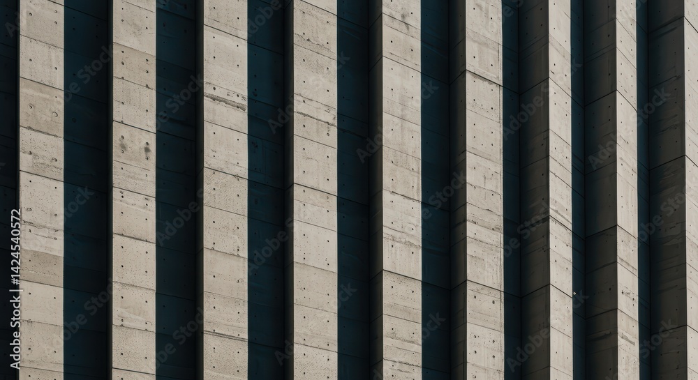 Concrete Wall with Vertical Stripes Concrete Wall with Vertical Stripes