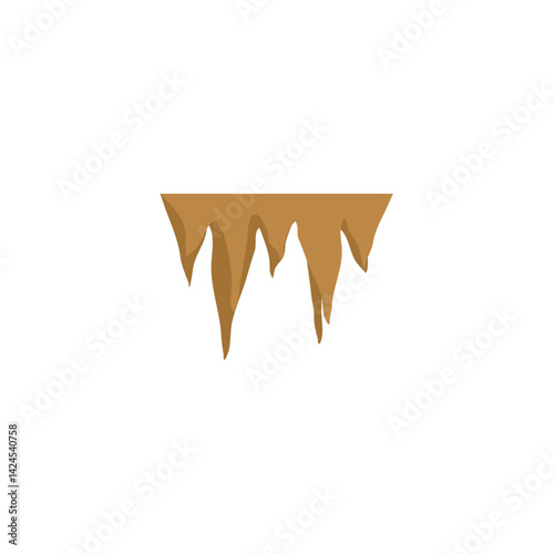 Cartoon stalactites and stalagmite. Natural growth geology formation. Vector illustration 