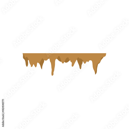 Cartoon stalactites and stalagmite. Natural growth geology formation. Vector illustration 