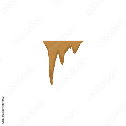 Cartoon stalactites and stalagmite. Natural growth geology formation. Vector illustration 