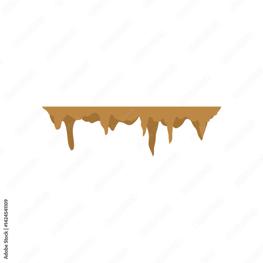 Cartoon stalactites and stalagmite. Natural growth geology formation. Vector illustration Cartoon stalactites and stalagmite. Natural growth geology formation. Vector illustration