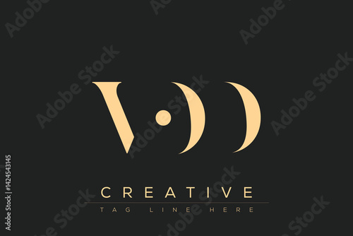 VOD abstract letter logo design. This logo is designed by three abstract letters.