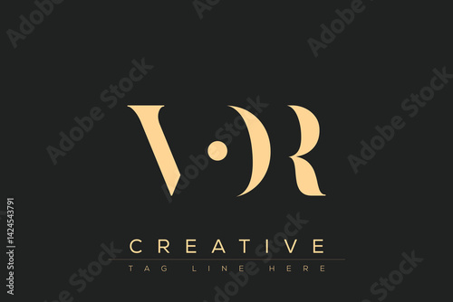 VOR abstract letter logo design. This logo is designed by three abstract letters.