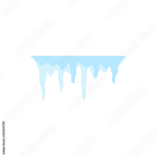 Cartoon frozen ice crystals and icicle. Salt mineral or cave stalagmites. Vector illustration 