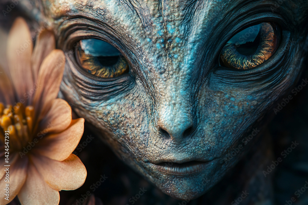 Generative AI closeup portrait of a mysterious forest spirit with autumn leaf crown and tree like skin textures, fantasy botanical creature Generative AI closeup portrait of a mysterious forest spirit with autumn leaf crown and tree like skin textures, fantasy botanical creature