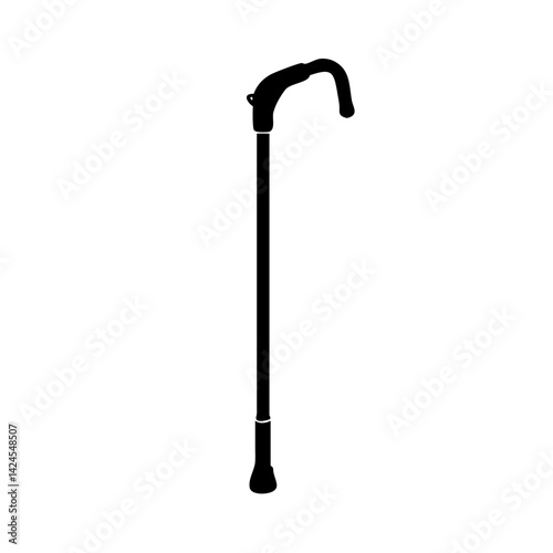 walking cane icon, walking cane silhouette vector illustration-simple silhouette illustration of walking cane,walking cane vector
