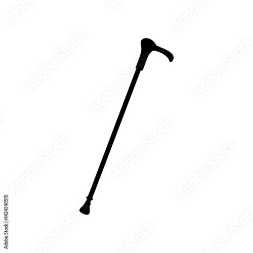 walking cane icon, walking cane silhouette vector illustration-simple silhouette illustration of walking cane,walking cane vector