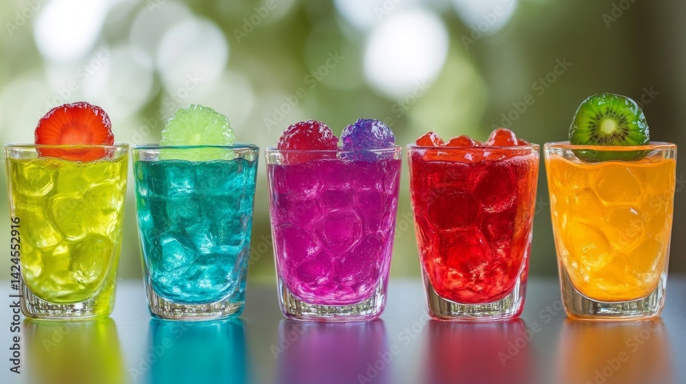 Colorful Jelly Shots in Glasses for a Fun Party Decor
