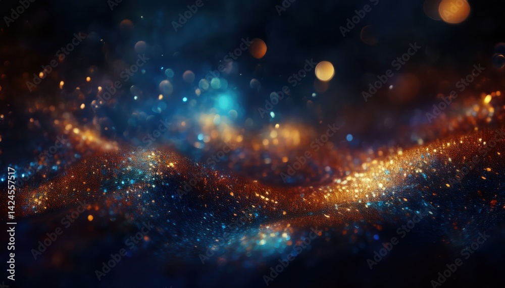 Fototapeta premium glowing dark halloween sparkle texture with orange and blue bokeh, perfect for web design, print media, and branding, high-quality graphic resource