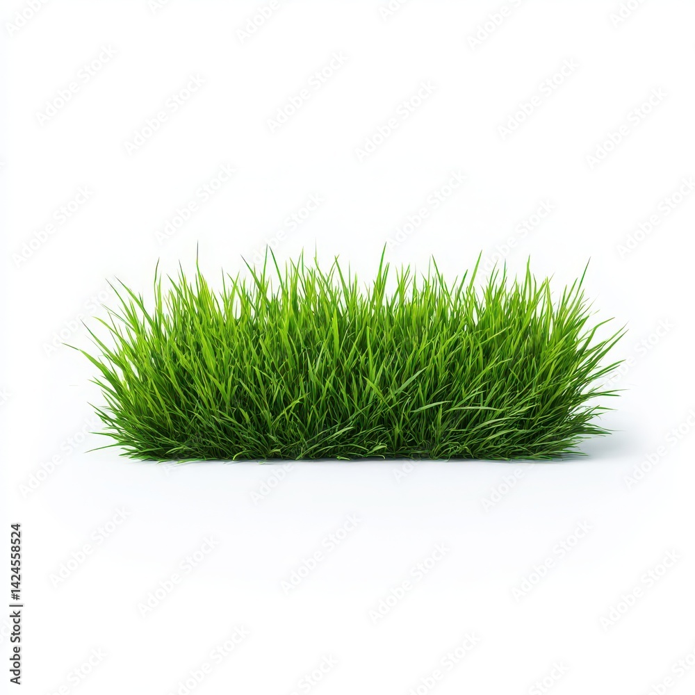 Obraz premium Fresh green grass clump isolated on white background
