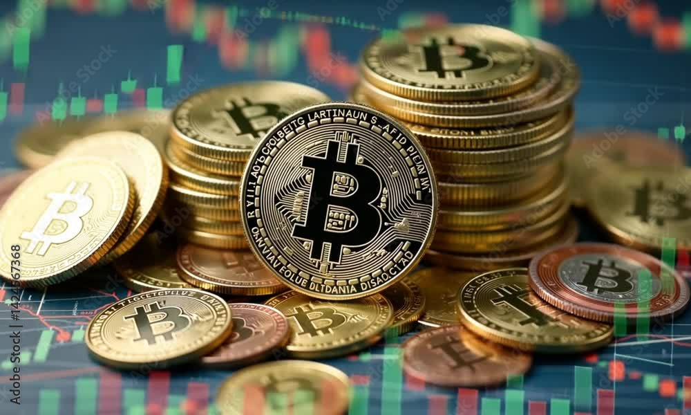 Stacks of Digital and Traditional Coins Representing Global Cryptocurrency Markets