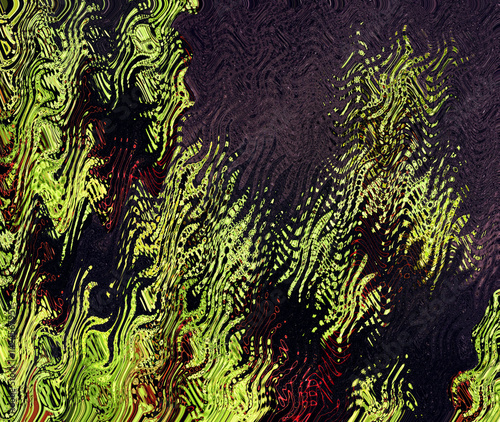 ABSTRACT DESIGN wITH WAVY GREEN AND DARK TEXTURE, LIKE MATERIAL OR FABRIC DETAIL