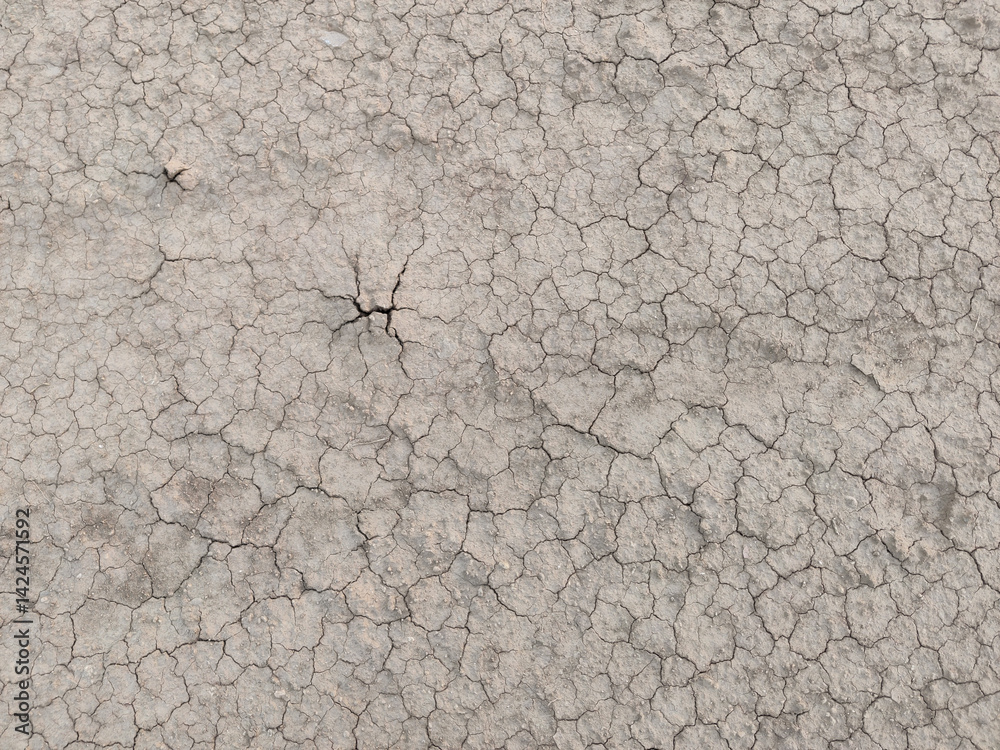 Obraz premium Dry cracks on ground