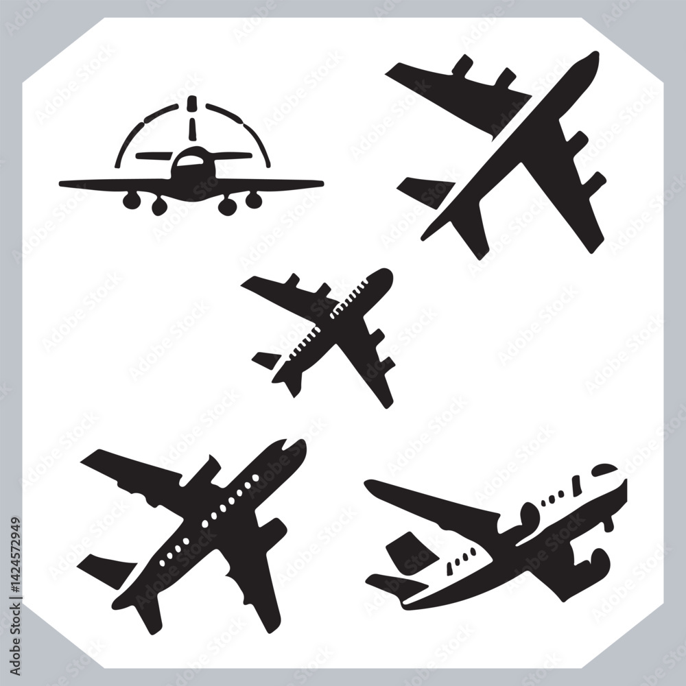 Airplane Silhouettes Illustration for Web Interfaces and Travel Applications