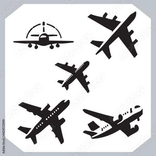 Obraz na płótnie Airplane Silhouettes Illustration for Web Interfaces and Travel Applications w salonie