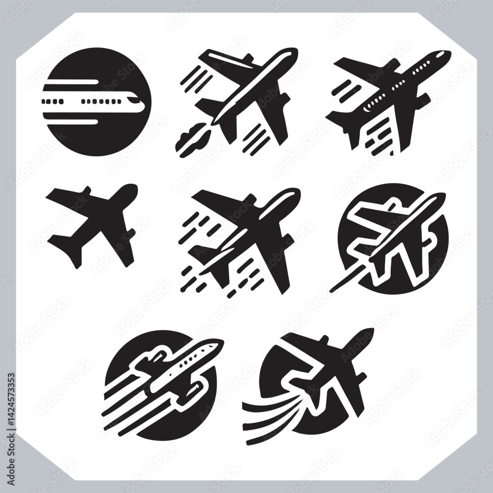 Airplane Silhouettes Illustration for Web Interfaces and Travel Applications