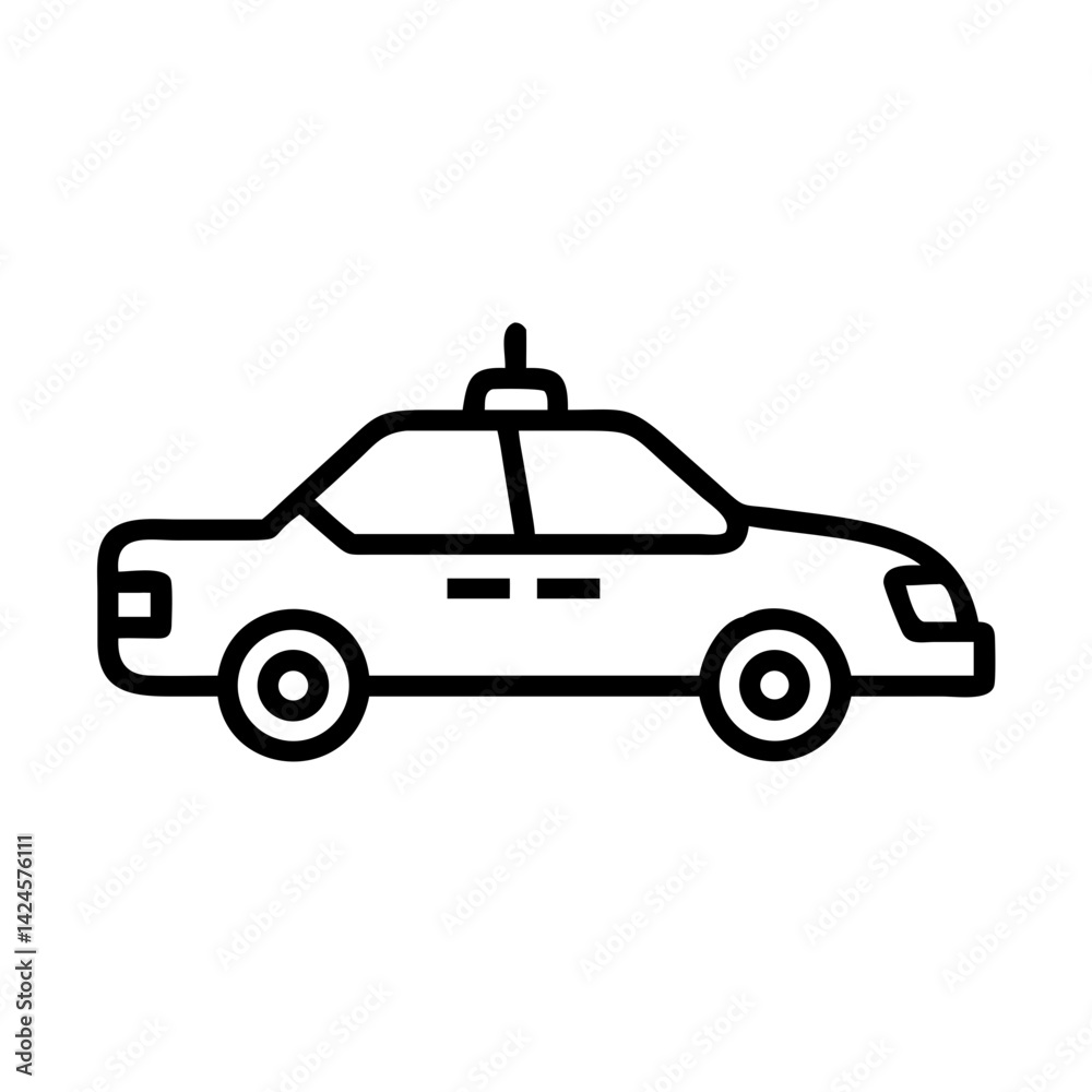 Police Car Icon for Law Enforcement and Security Themes Police Car Icon for Law Enforcement and Security Themes