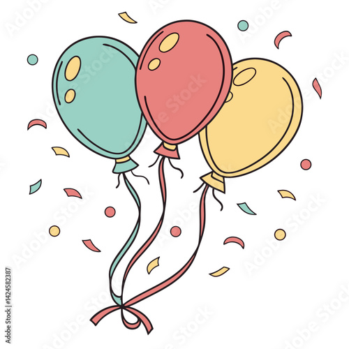 Colorful balloons for a party celebration