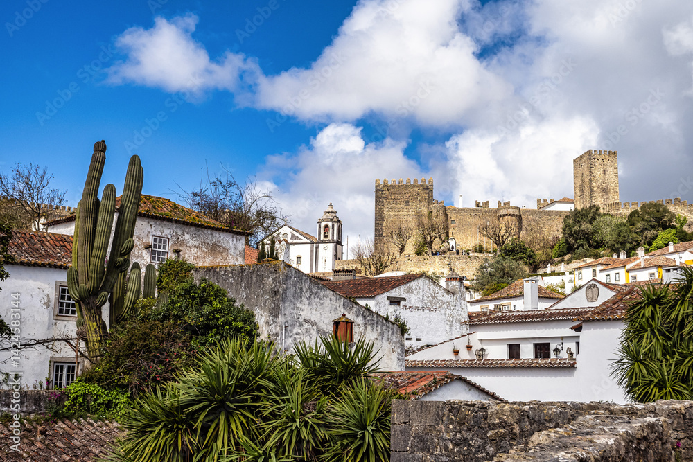 The Castle of Obidos, Castelo de Obidos is a well preserved medieval palace in the town of Obidos in Portugal