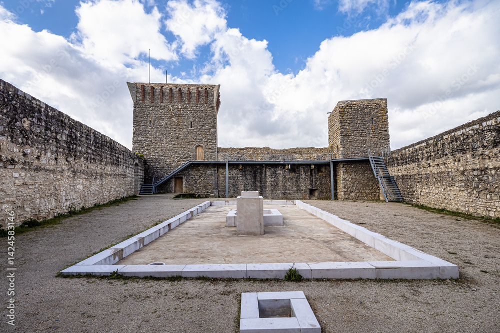 The medieval Castle of Ourem Santarem in Portugal. Palace and fortress, located on top of the town of Ourem