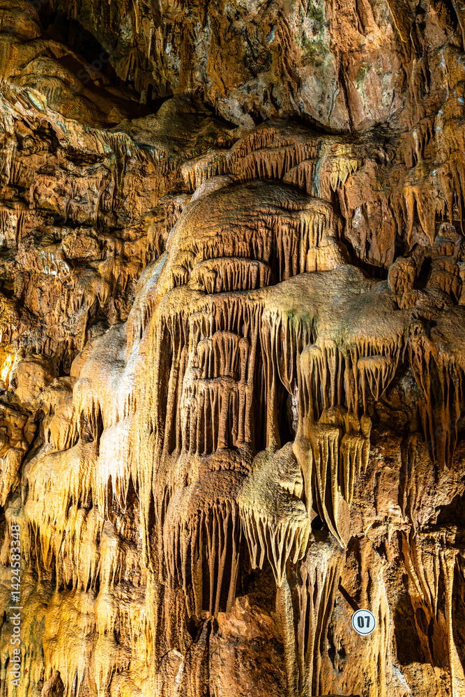 Mira de Aire Caves, Grutas de Mira de Aire at Leiria, Portugal. A set of limestone caves in Porto de Mos