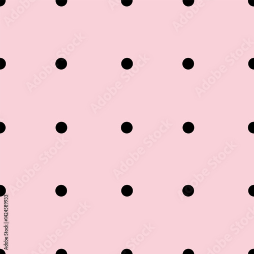 Abstract, geometric background, seamless pattern.Delicate black polka dots on a light background. Seamless vector pattern for any surfaces and the web.