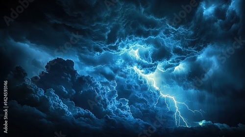 Dramatic Storm Clouds with Lightning