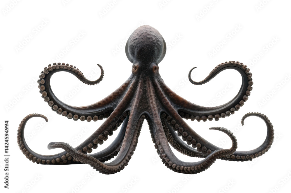 Obraz premium Colorful octopus showcasing eight flexible arms in an aquatic environment for marine education and wildlife awareness