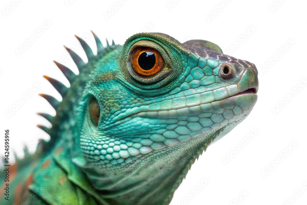 Detailed close-up of a vibrant iguana showcasing its colorful features and unique texture ideal for nature enthusiasts and educational purposes Detailed close-up of a vibrant iguana showcasing its colorful features and unique texture ideal for nature enthusiasts and educational purposes
