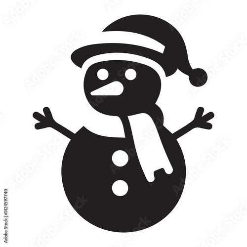 Christmas Snowman silhouette vector illustration