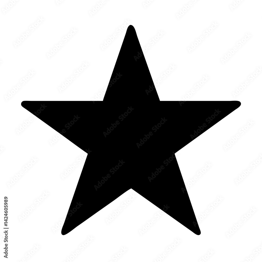 Fototapeta premium Black star vector image for graphic design projects and creative illustrations and decoration use