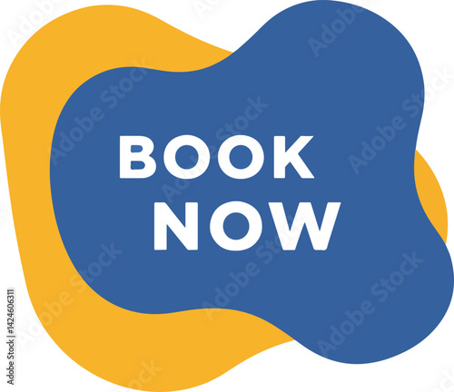 book now rounded stamp vector in flat minimal style