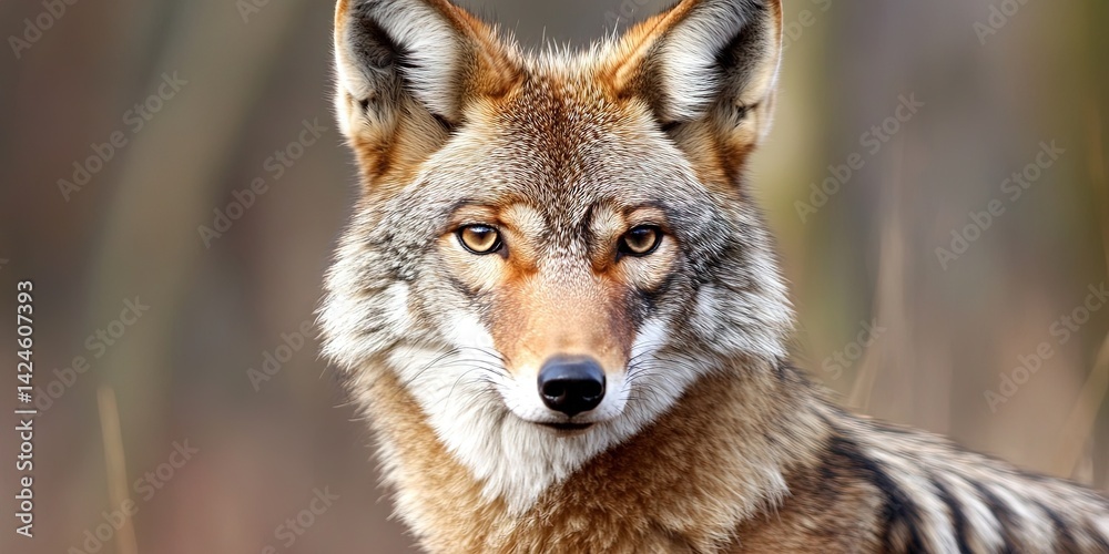 Naklejka premium coyote wild in nature