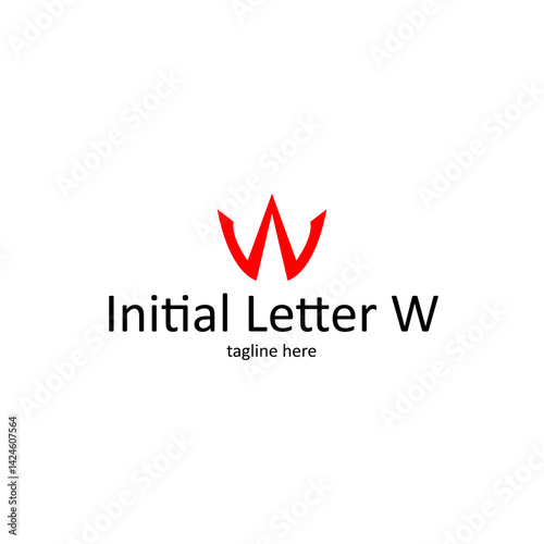 A creative logo featuring the letter W with an arrow design. Styled in red to resemble a spear, this vector graphic offers a sleek, modern representation. Vector