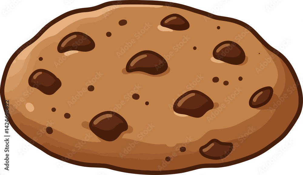 Delicious Chocolate Chip Cookie Vector – Tasty Bakery Dessert Clipart for Cafe Menus, Packaging, and Recipes Delicious Chocolate Chip Cookie Vector – Tasty Bakery Dessert Clipart for Cafe Menus, Packaging, and Recipes