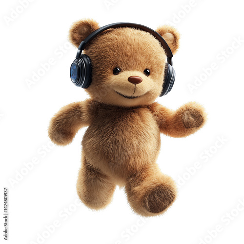 Running Bear with Headphones