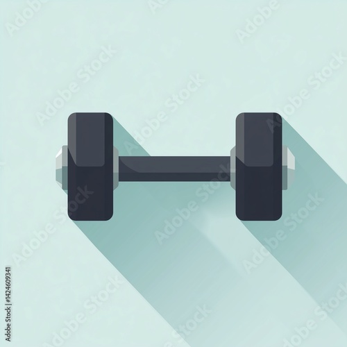 A material design image of a dumbbel