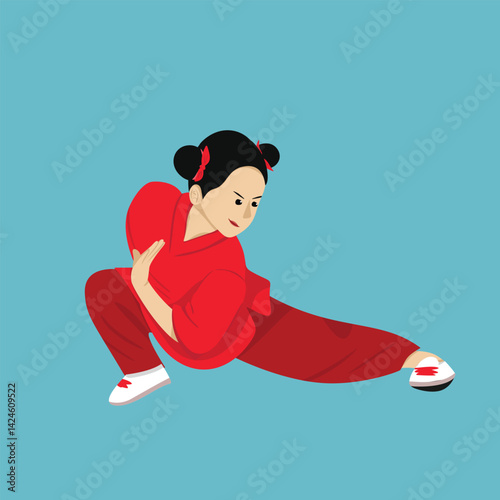 Kungfu Girl Martial Arts Fighting Pose
