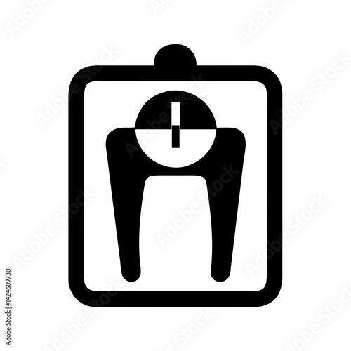 Weight scale icon for health and fitness tracking and body mass index measurement and weight loss goal