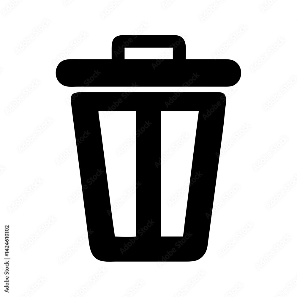 Trash can icon vector illustration of a simple trash bin for delete and recycle symbol design Trash can icon vector illustration of a simple trash bin for delete and recycle symbol design