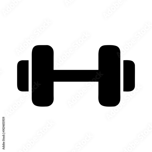 Dumbbell weight lifting fitness gym exercise training workout bodybuilding strength icon vector image