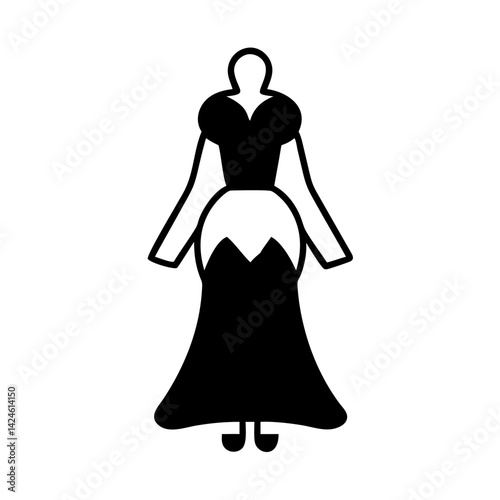 Elegant woman silhouette in gown vector illustration for fashion design and apparel graphics use