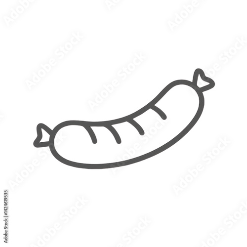 Sausage outline illustration suitable for barbecue designs  