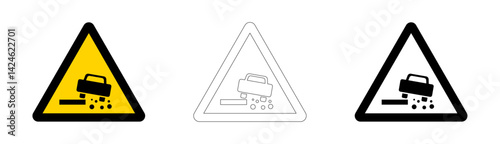 Traffic Road Sign Dangerous Roadside in vector format