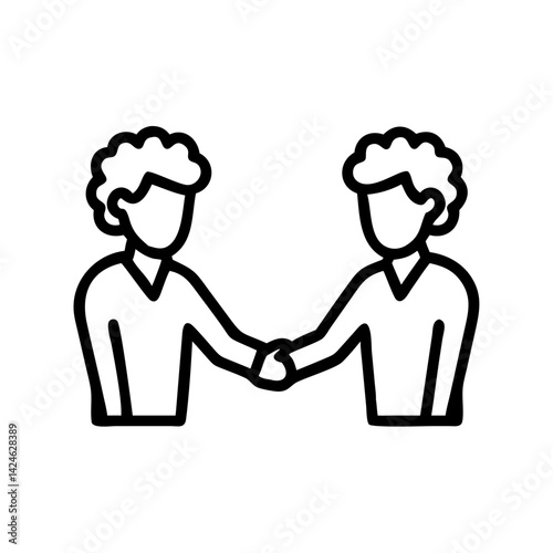 Ícone de aperto de mão. Negócio bem-sucedido. Dois empresários brasileiros apertando as mãos. Ícone PNG, SVG vetor.