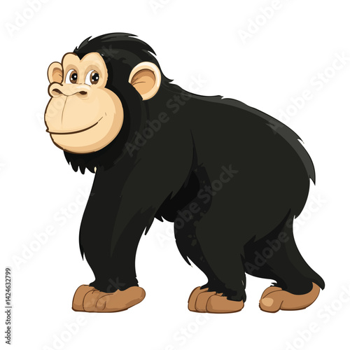 Vector illustration of a chimpanzee