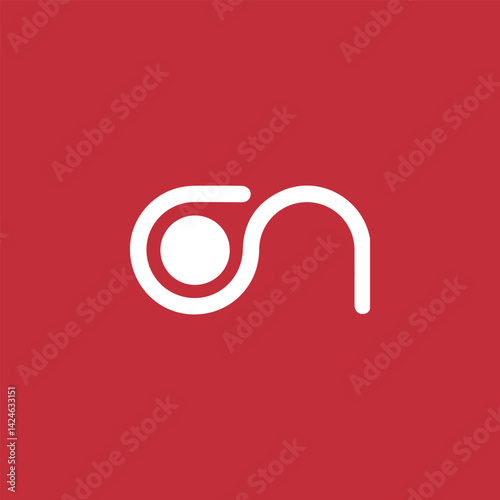 letters cn or nc text logo design vector