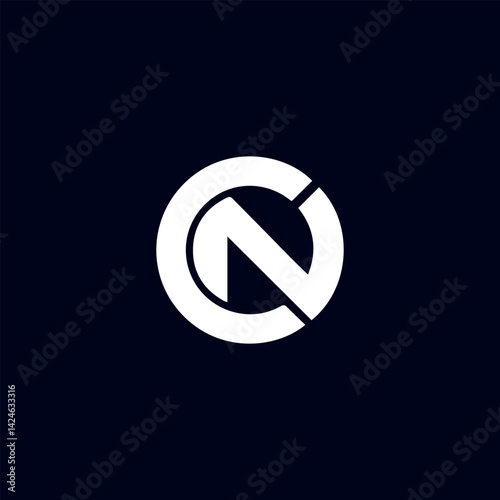 letters cn or nc text logo design vector