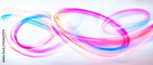 Abstract Swirls of Light: A Symphony in Pink, Blue, and White